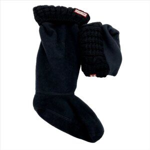 NWOB Hunter Original 6 Stitch Cable Knit Black Tall Boot Socks Liner